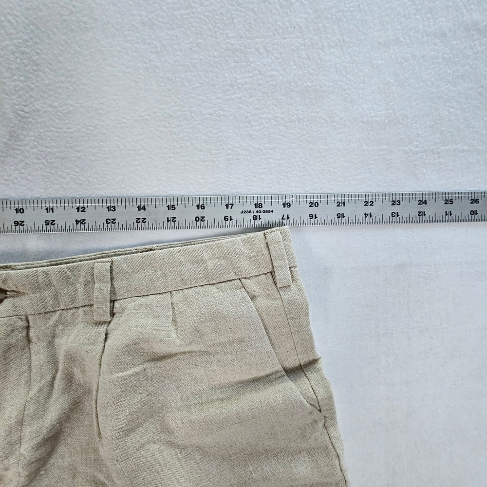 Dockers Mens Beige Linen Cotton Pleated Relaxed Fit Shorts W40 306595421 - Picture 2 of 9